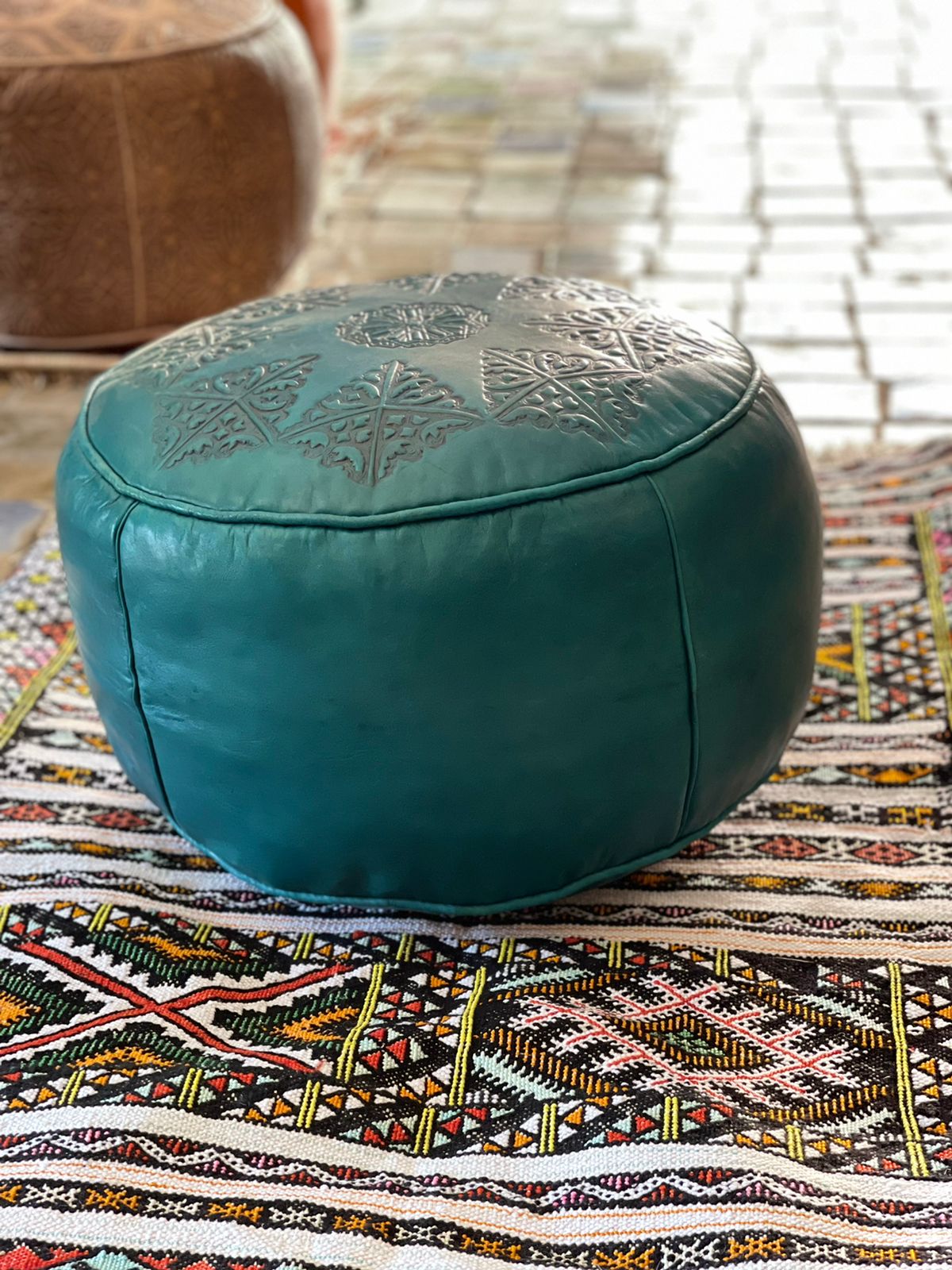 Pouf Rachma Vert 1ere Qualité