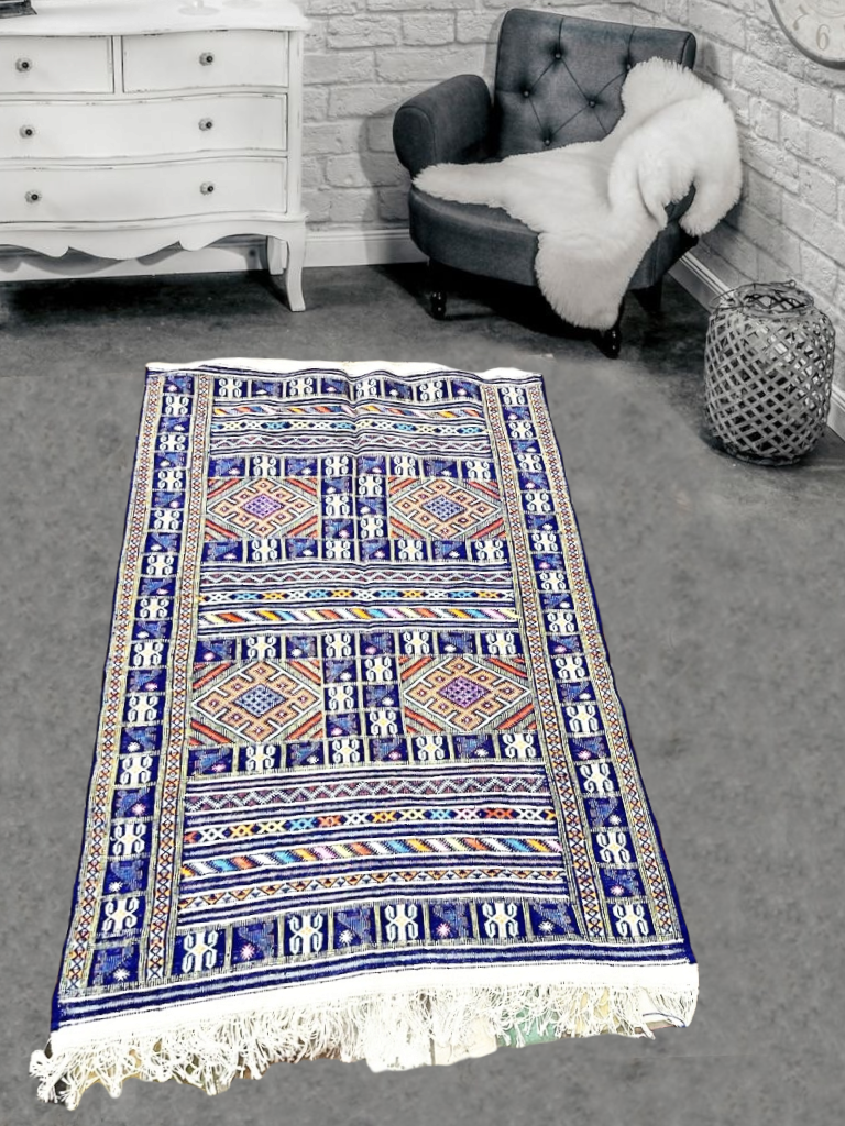 Tapis Quatre Yeux bleue