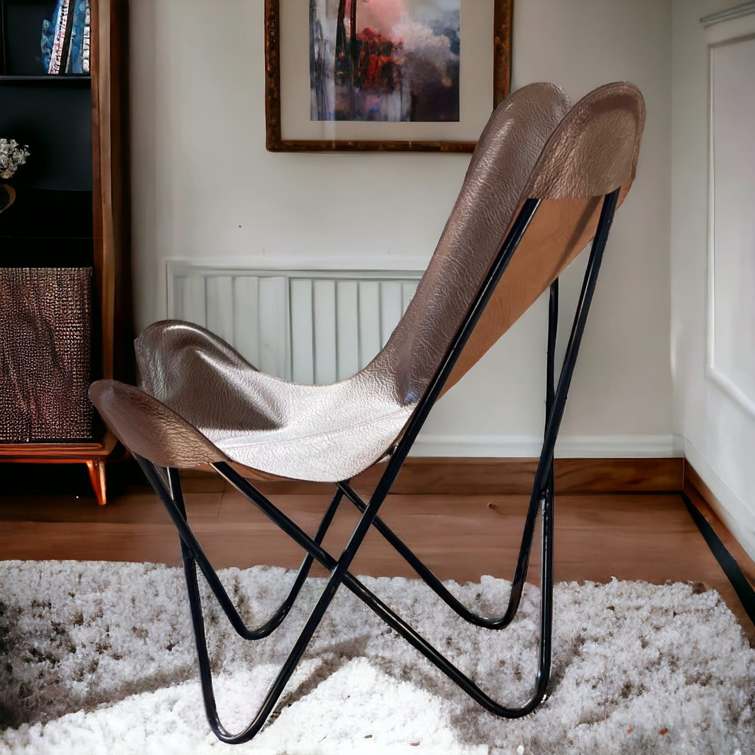 Chaise Papillon Cuir Marron