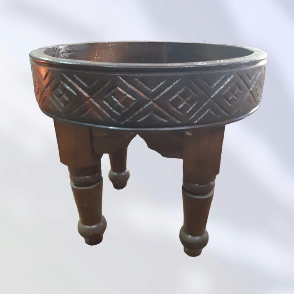 Table Tabouret en Bois avec Pouf