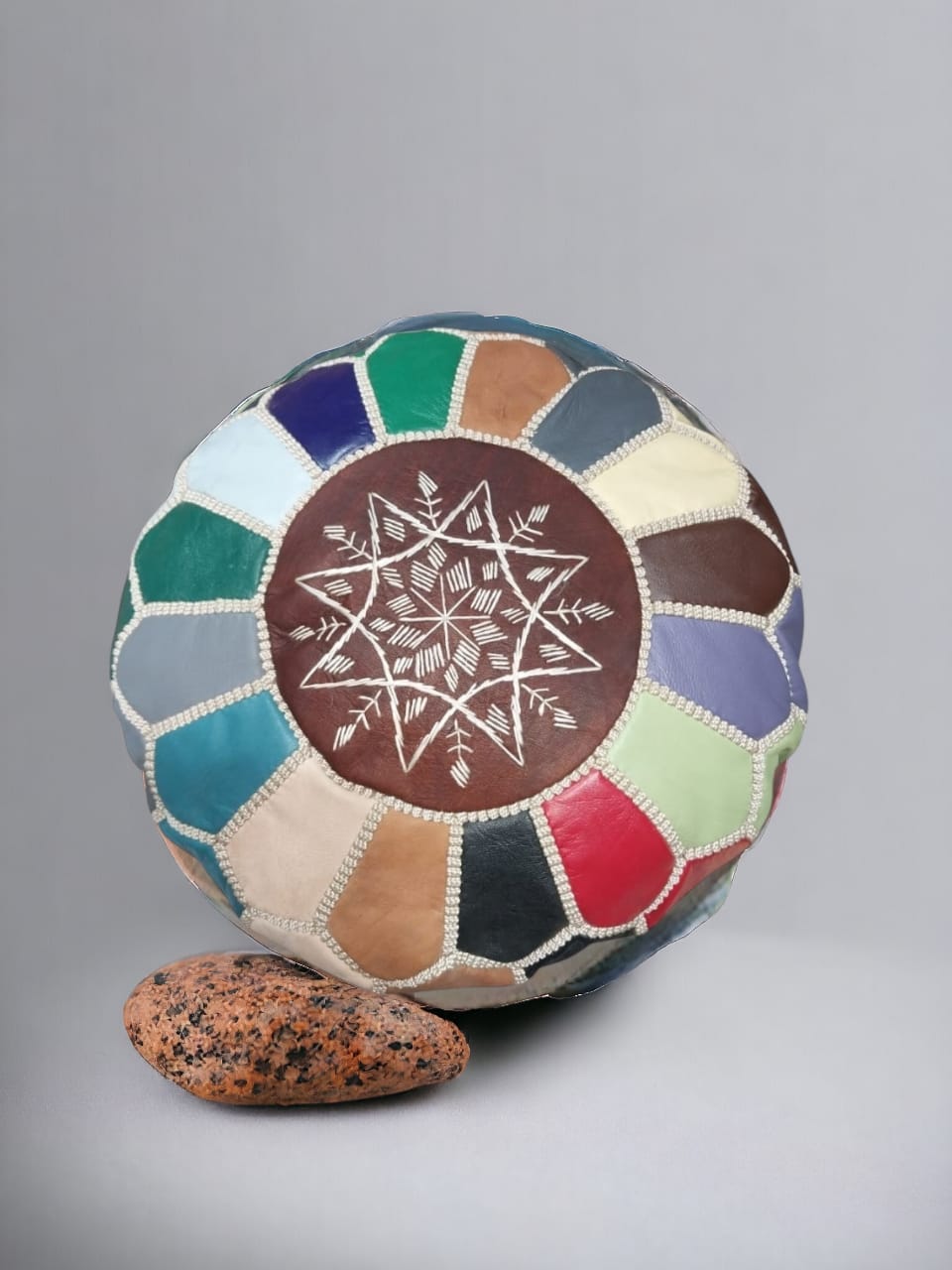 Coussin Cuir Multicolore