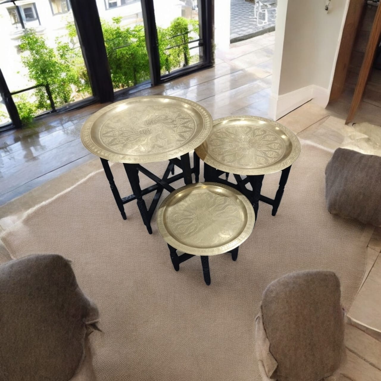 Plateau en cuivre artisanal