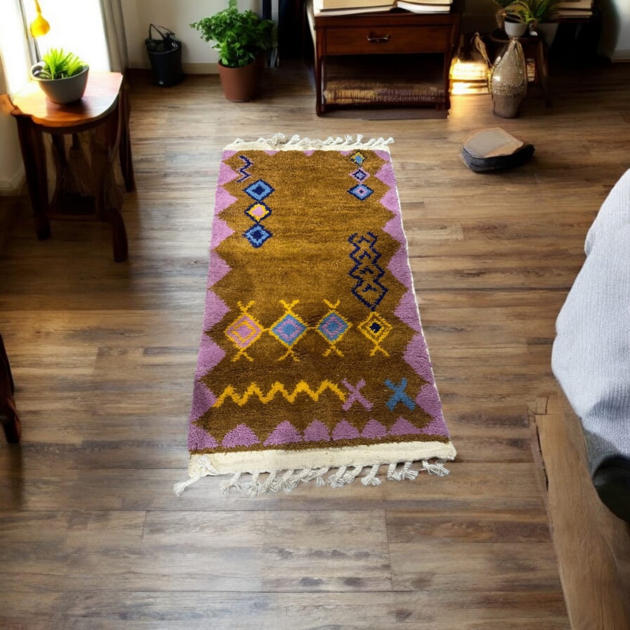 Tapis Berbère Coloré – Pièce Authentique en Laine