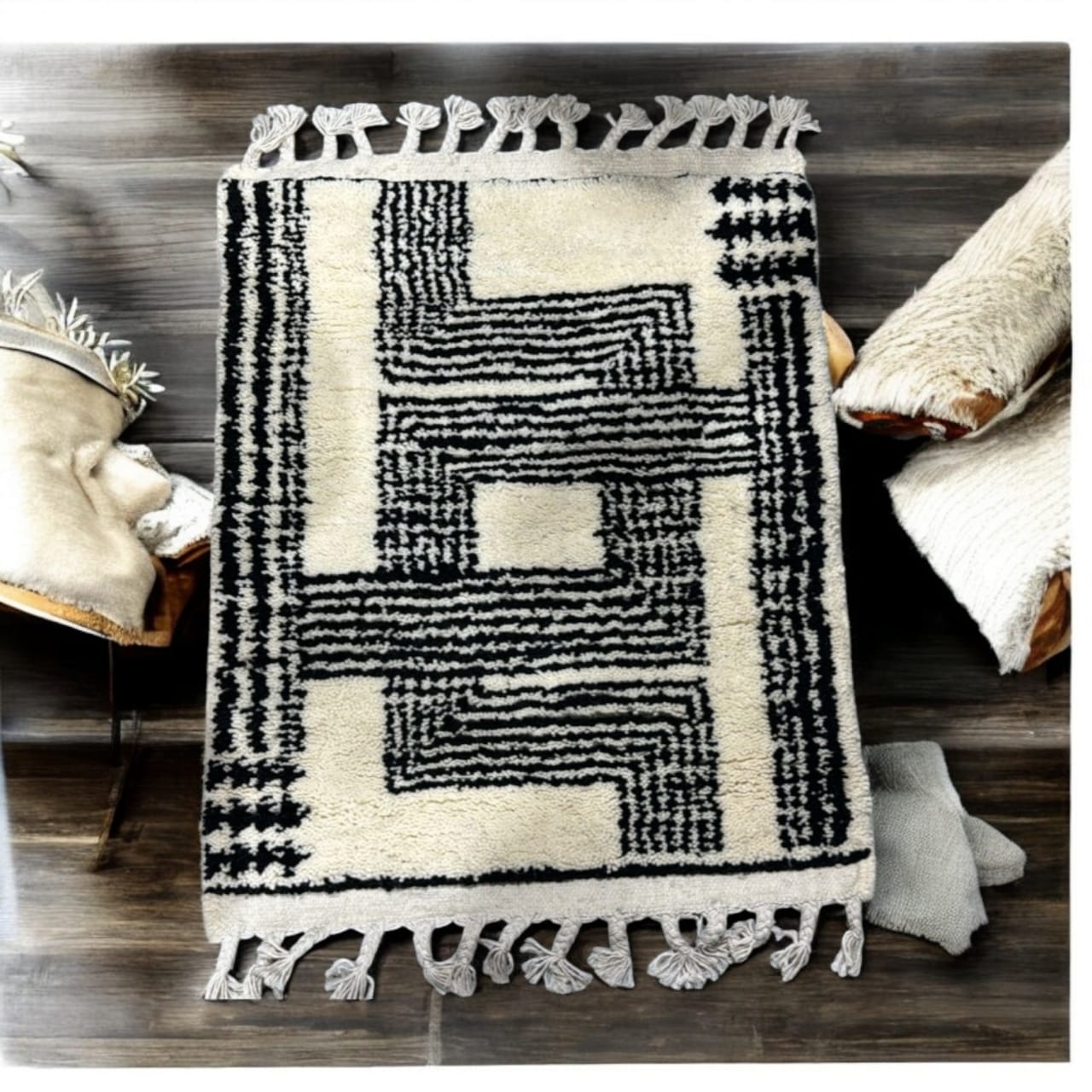 Tapis bohème géométrique