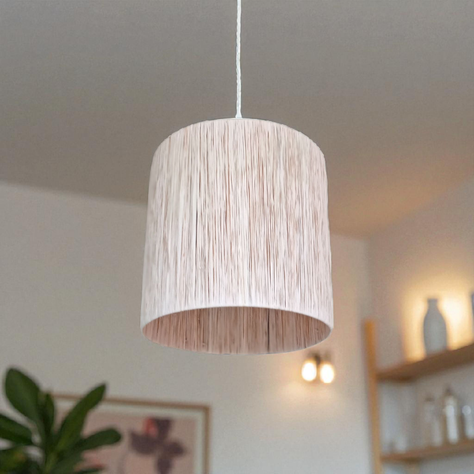 Applique suspendue en raphia naturel