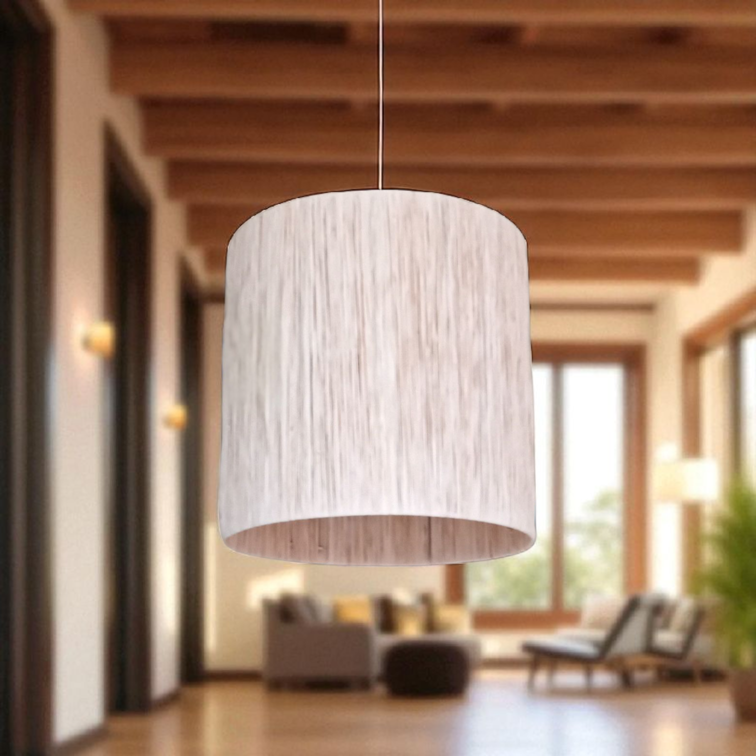 Applique suspendue en raphia naturel