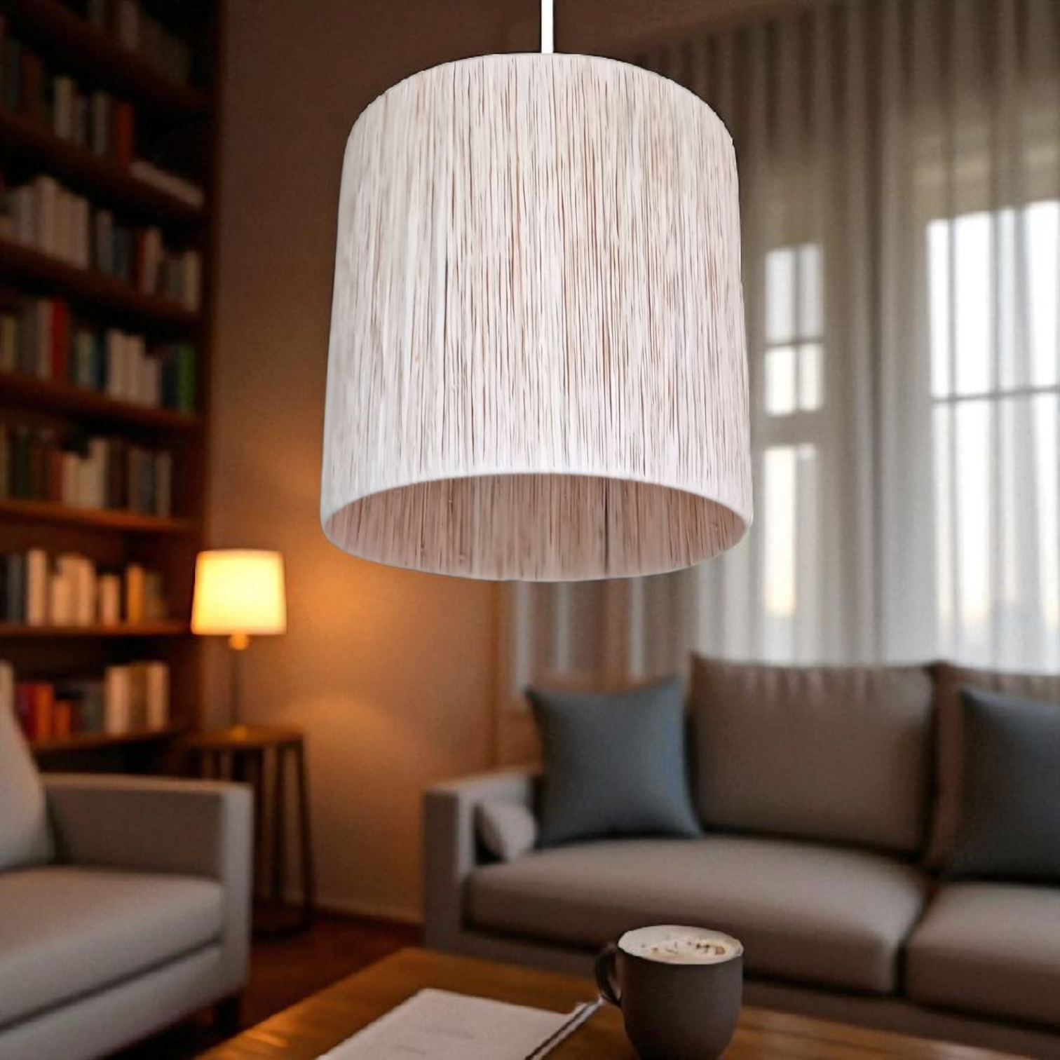 Applique suspendue en raphia naturel