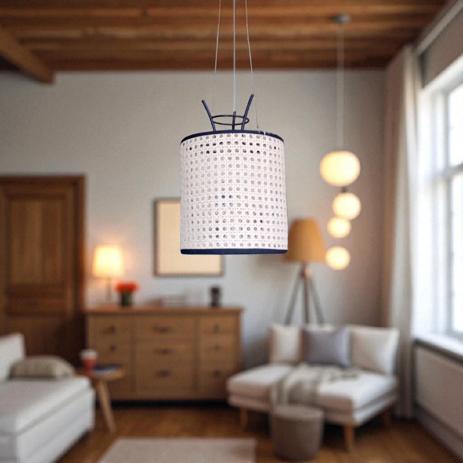 Lustre en cannage naturel