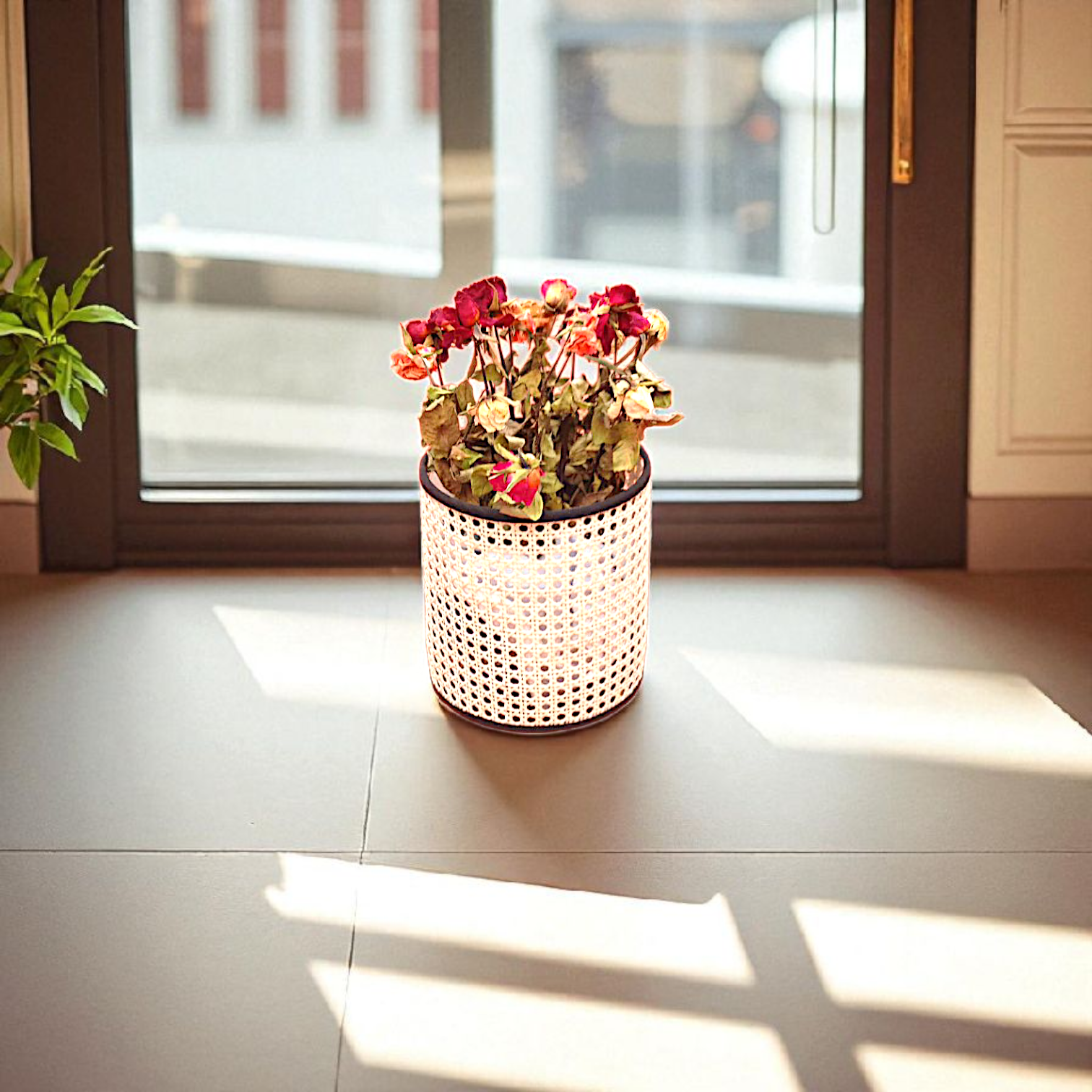 Cache-pot en cannage naturel