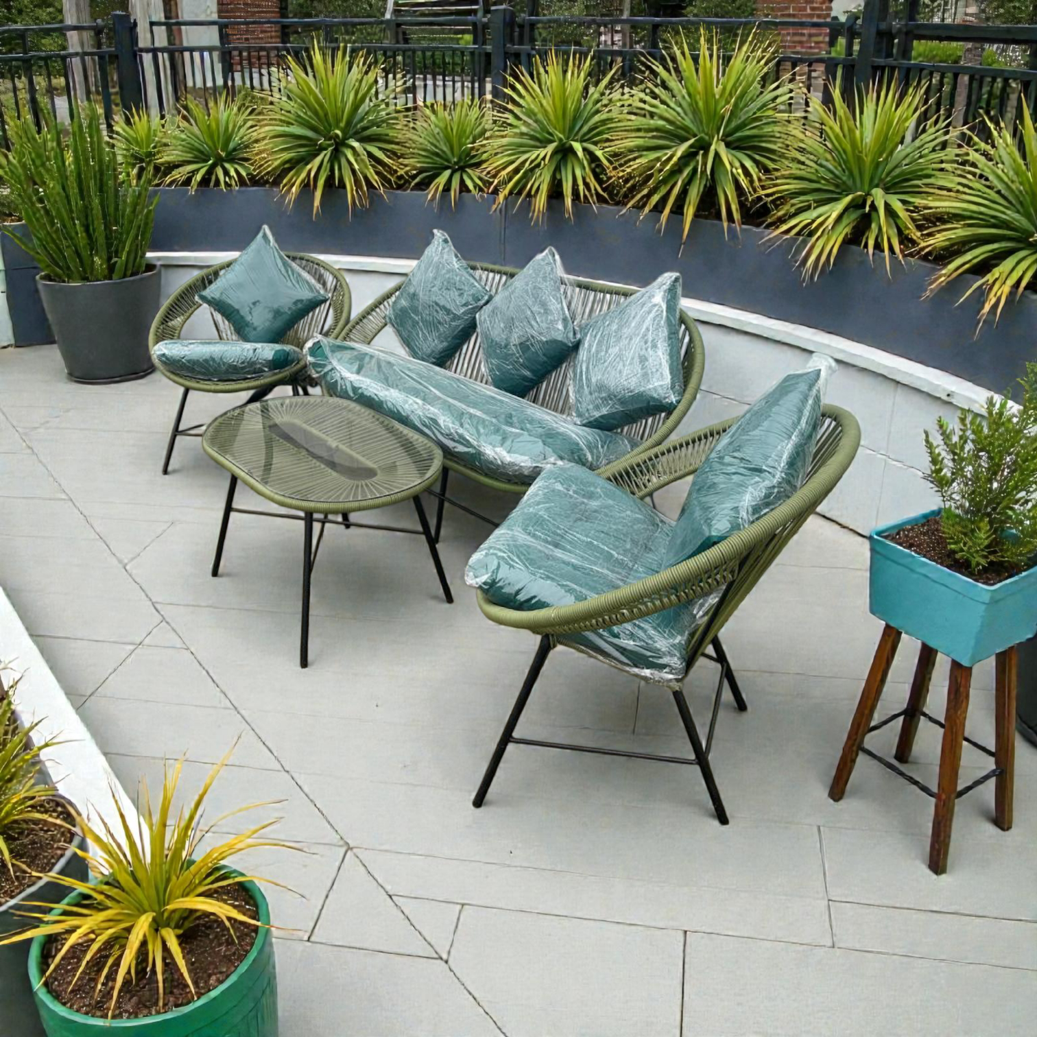 Salon de jardin en rotin – Ensemble complet