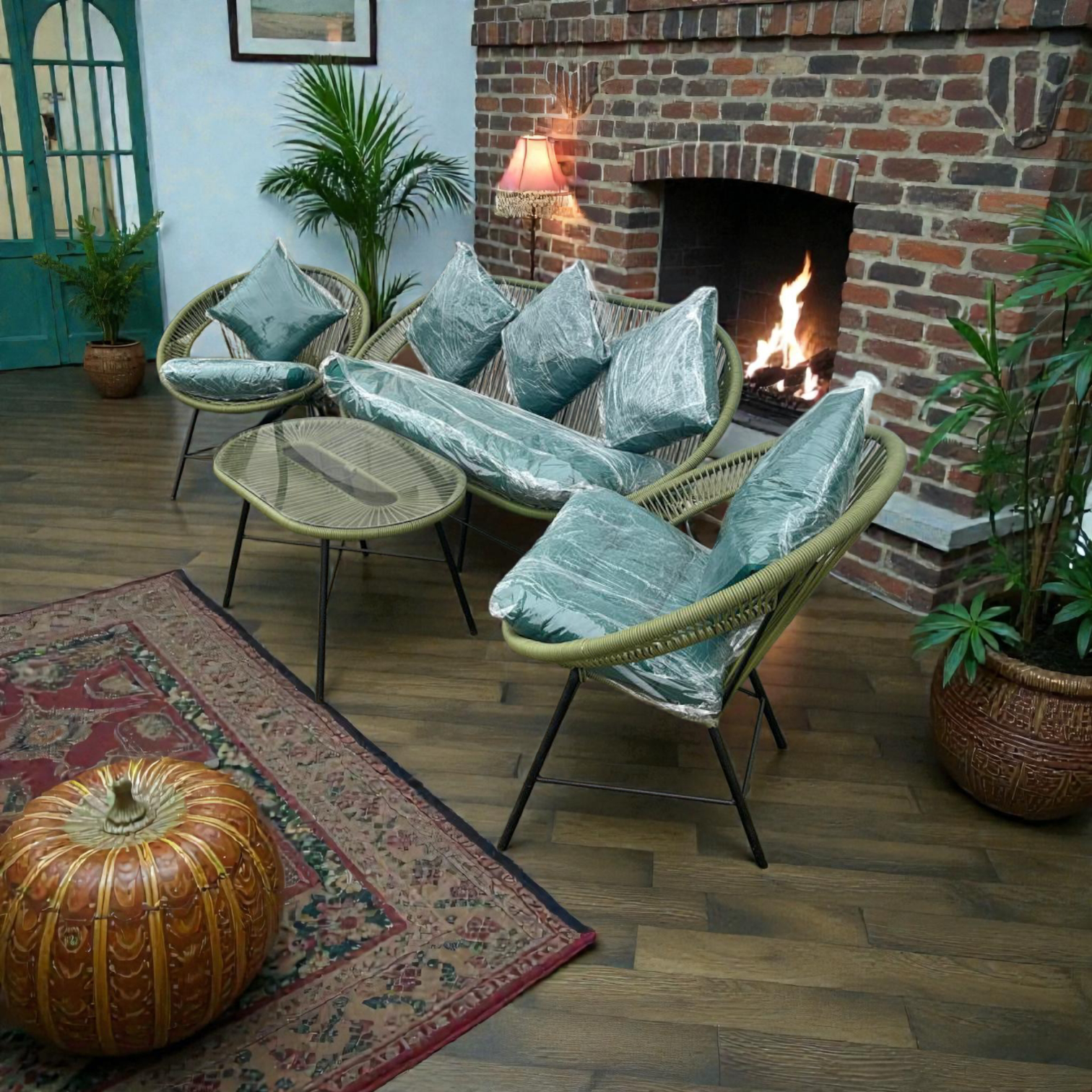 Salon de jardin en rotin – Ensemble complet