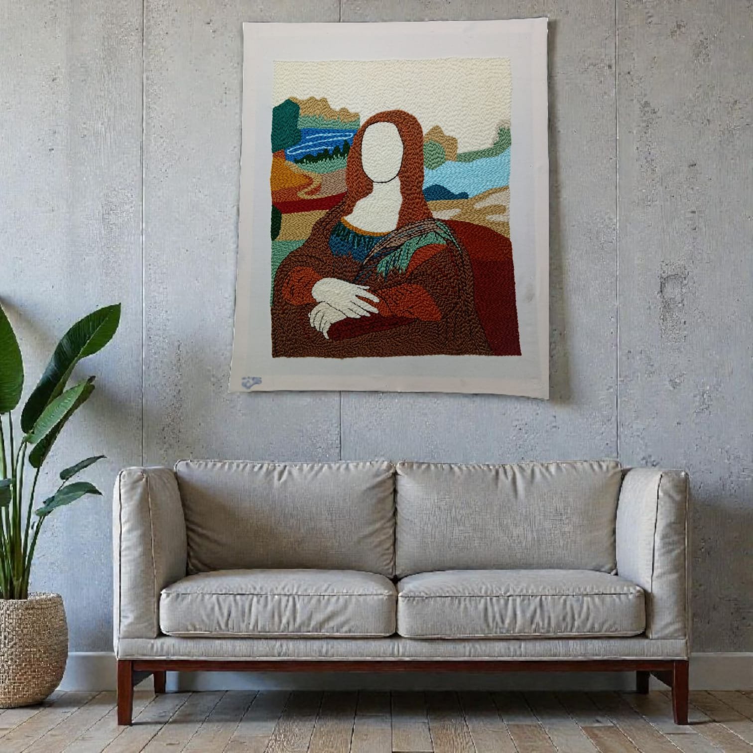 Tableau en broderie-Monna Lisa