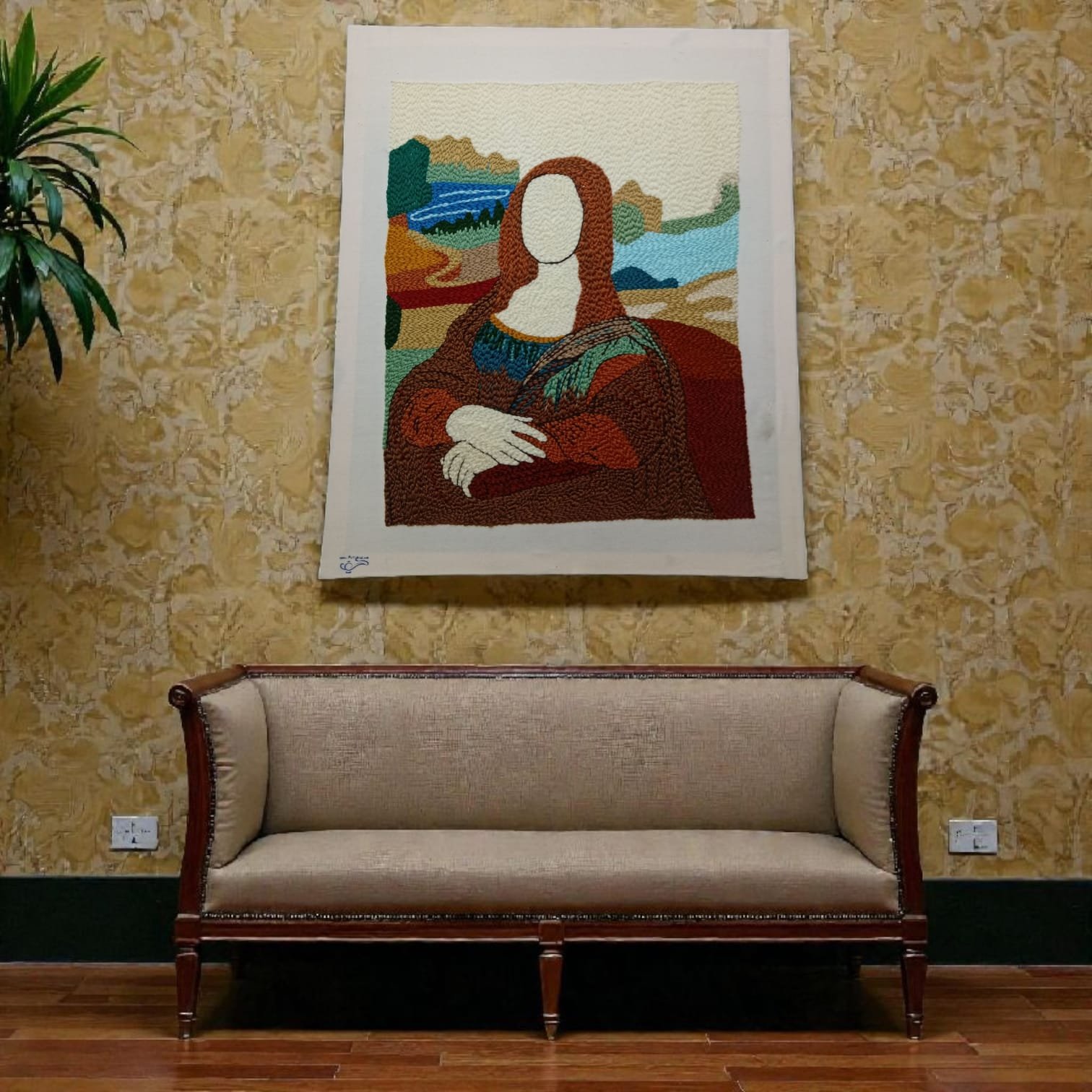 Tableau en broderie-Monna Lisa