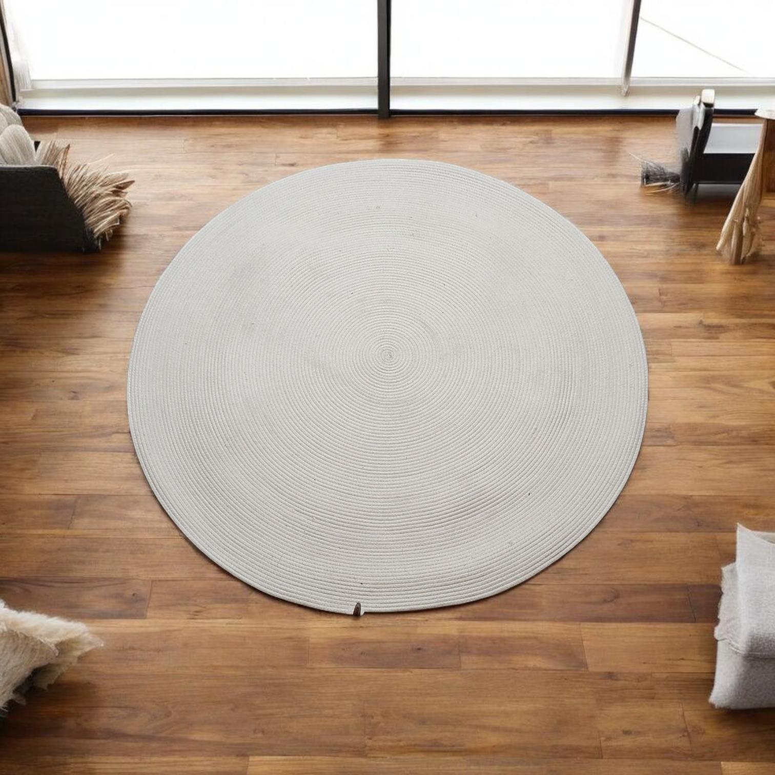 Tapis Rond en Broderie en Fil