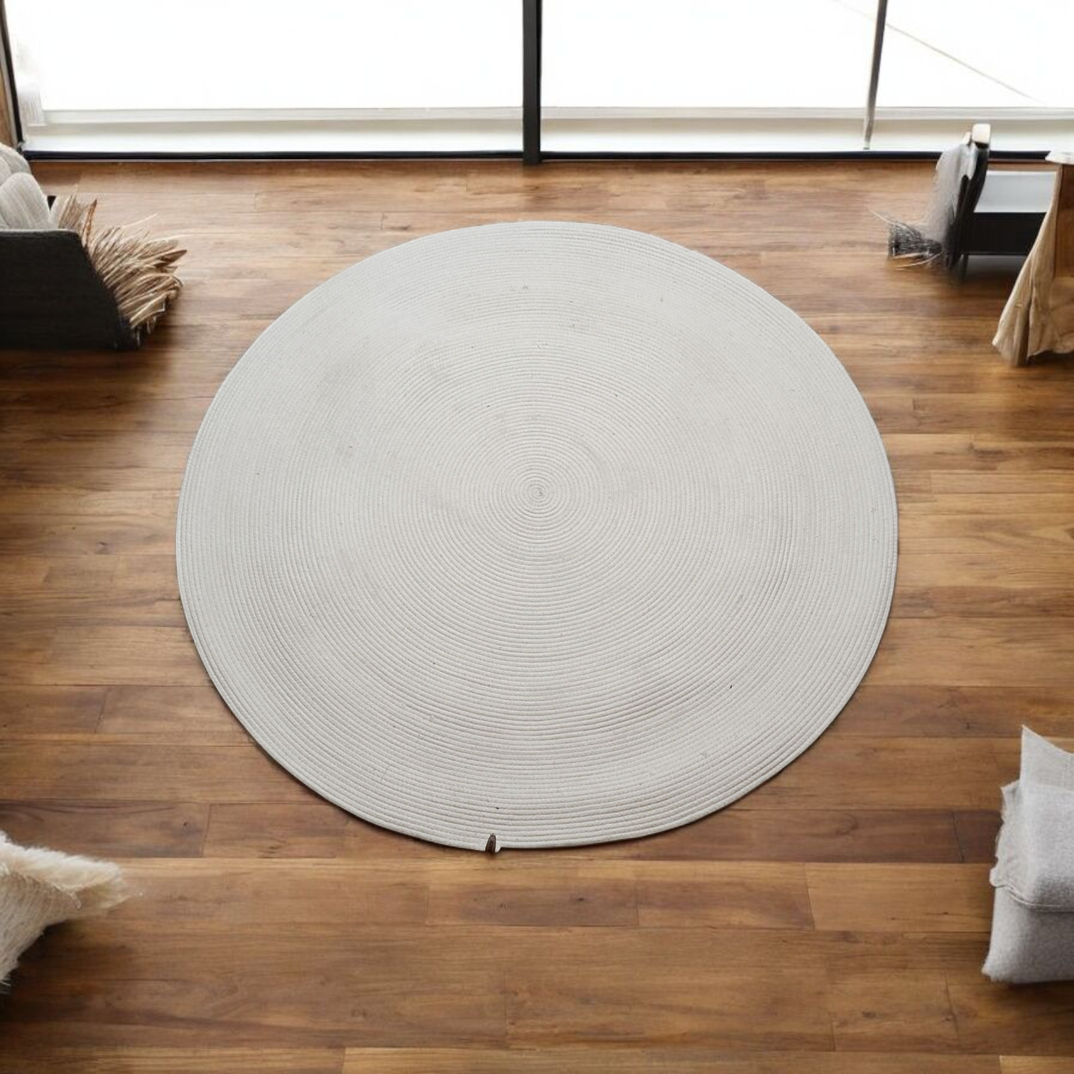 Tapis Rond en Broderie en Fil